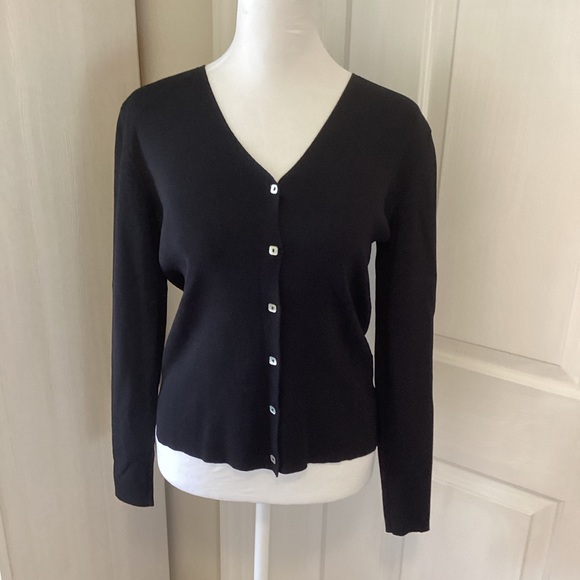 Joseph A Black V-Neck Cardigan - Picture 1 of 9